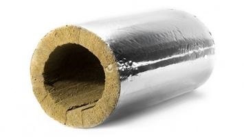 Цилиндр минераловатный ЭКОРОЛЛ КВ-100 ФА кашированный алюминиевой фольгой 1000х54х20 мм
