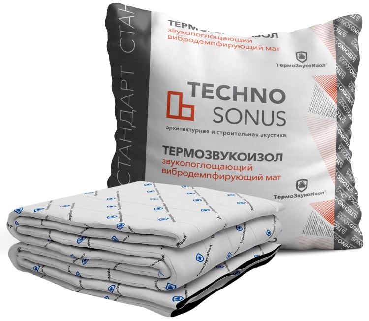Мат для звукоизоляции Техносонус ТермоЗвукоИзол Стандарт 10х1,5 м х 15 мм